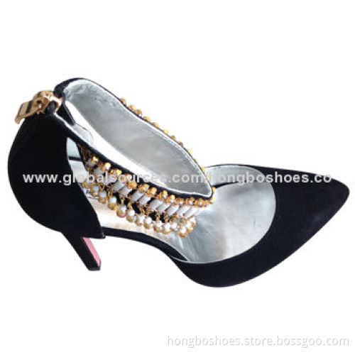 Leather Sandals, high heels, dress accessories, leather rubber sole & pointed toe